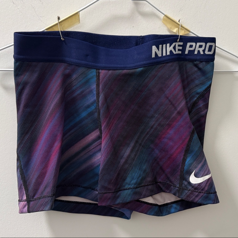 Nike Pro Blue and Purple Compression Shorts
